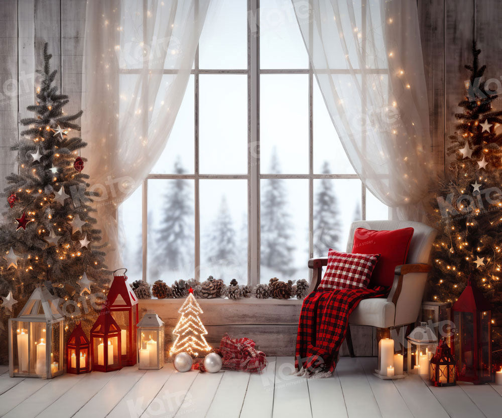 Kate Christmas Warm Room Window Tree Backdrop Designed by Emetselch -UK