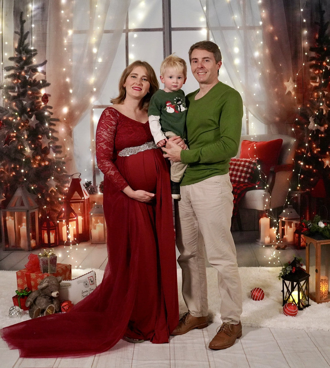 Kate Christmas Warm Room Window Tree Backdrop Designed by Emetselch -UK