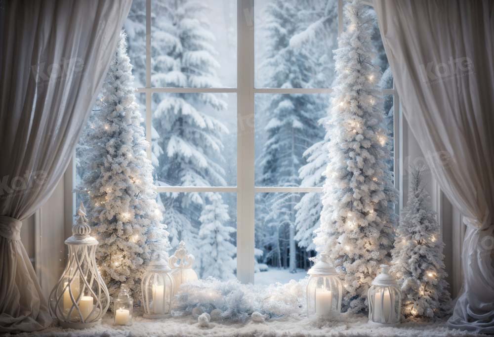 Kate Winter Christmas Tree Window Backdrop Designed by Emetselch -UK