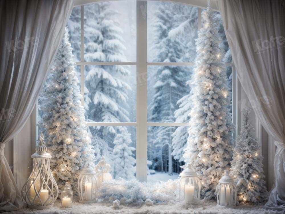 Kate Winter Christmas Tree Window Backdrop Designed by Emetselch -UK