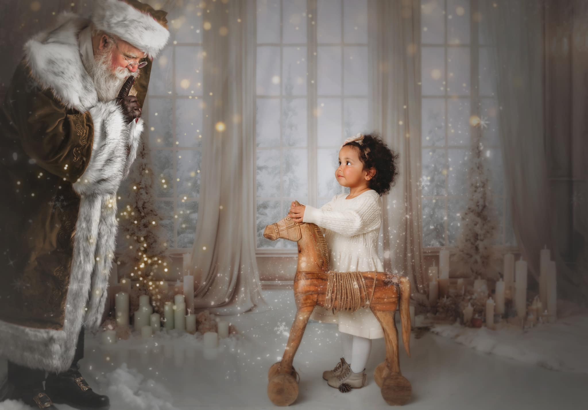 Kate Christmas White Golden Window Backdrop Designed by Chain Photography -UK