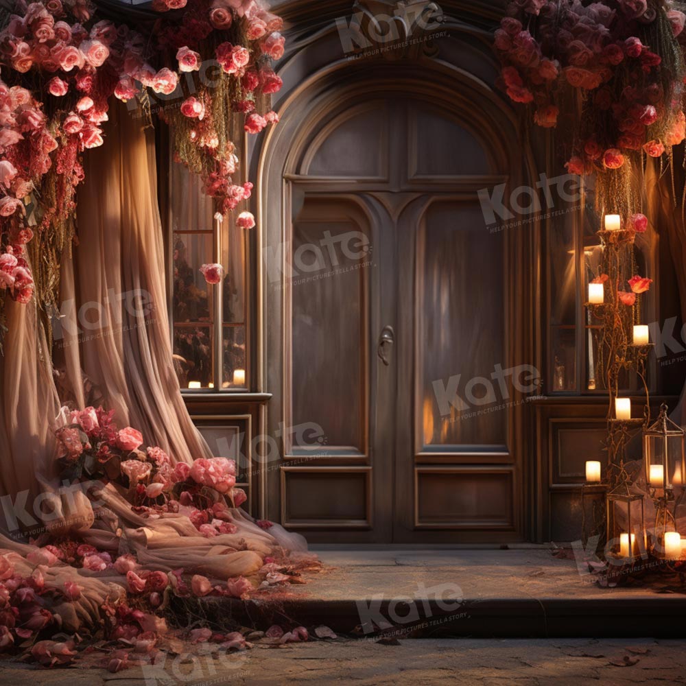 Kate Valentine's Day Pink Flower Wedding Backdrop for Photography -UK