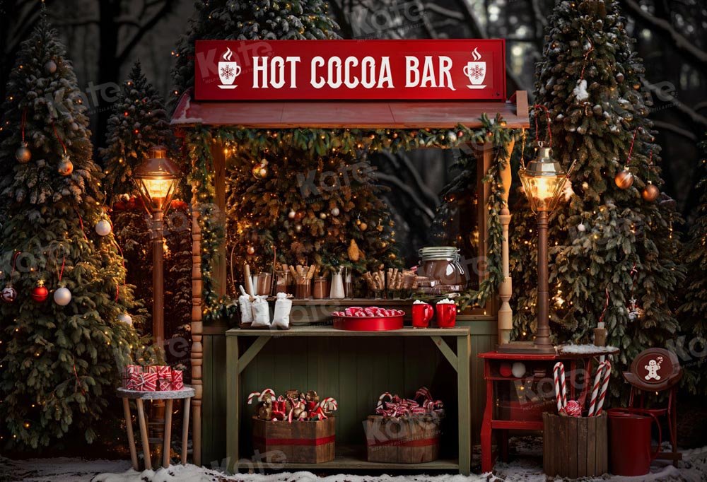 Kate Christmas Hot Cocoa Bar Backdrop for Photography -UK