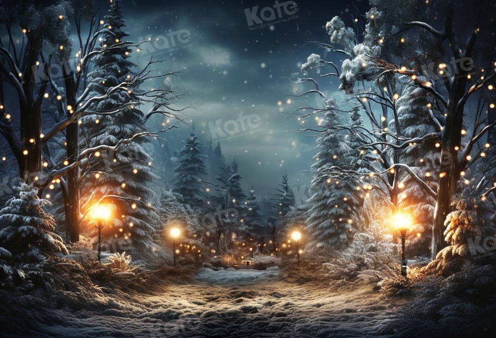 Kate Winter Christmas Tree Night Backdrop for Photography -UK