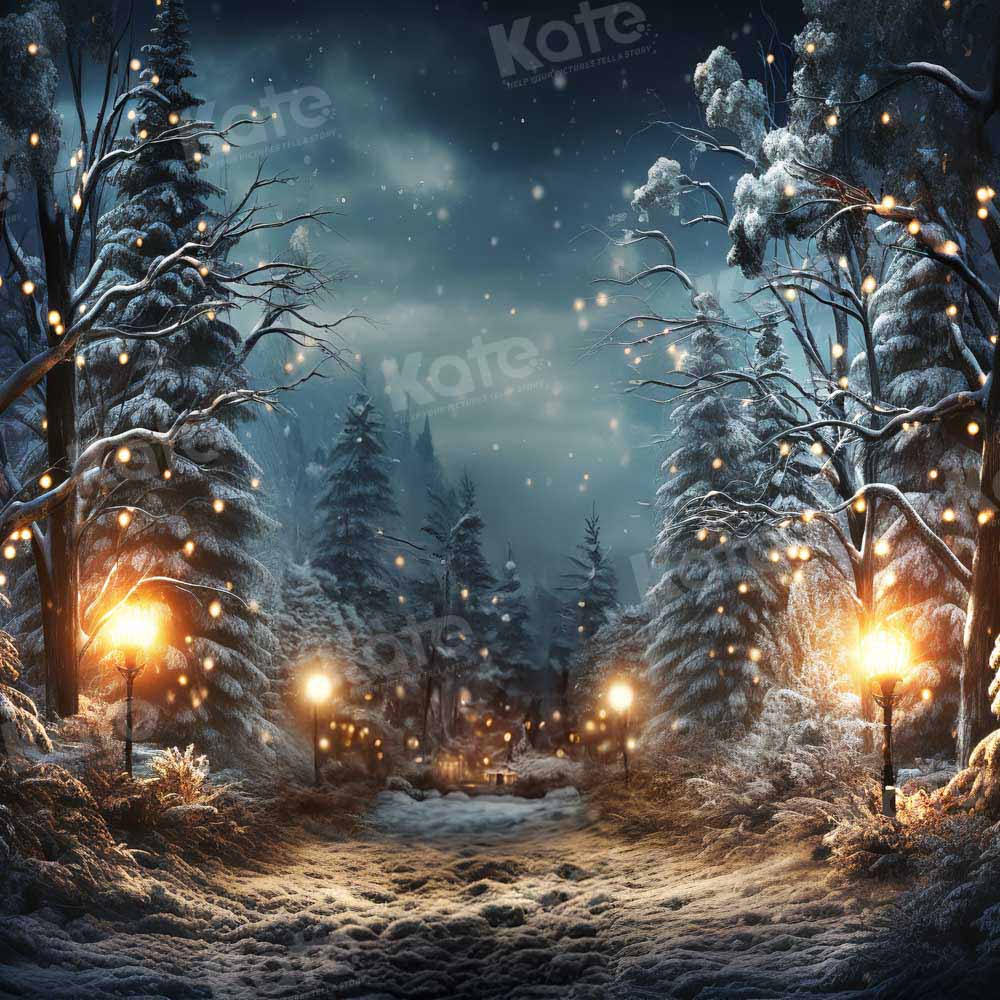 Kate Winter Christmas Tree Night Backdrop for Photography -UK