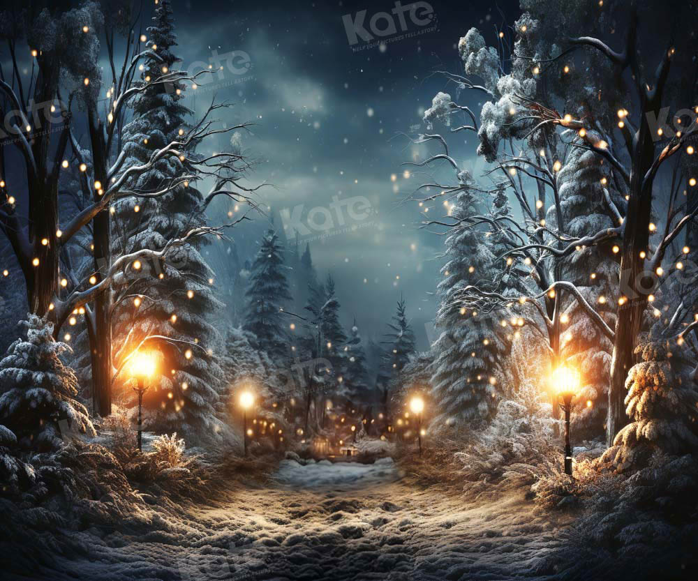 Kate Winter Christmas Tree Night Backdrop for Photography -UK
