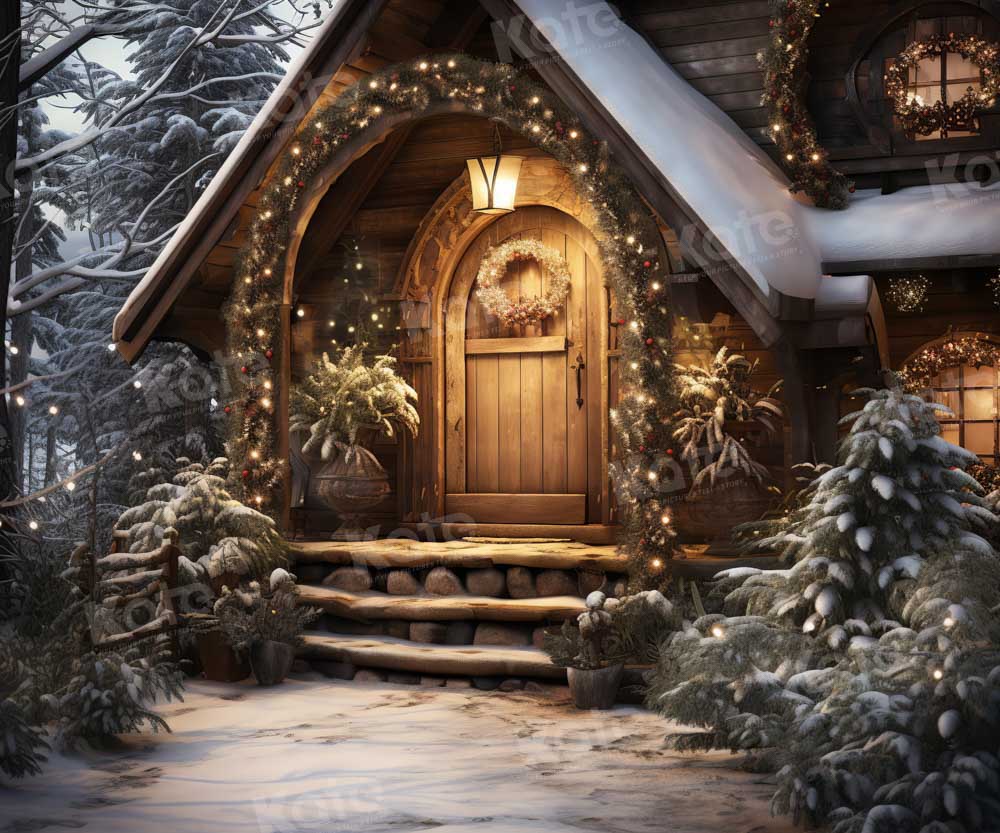 Kate Christmas Wooden House Backdrop Designed by Chain Photography -UK