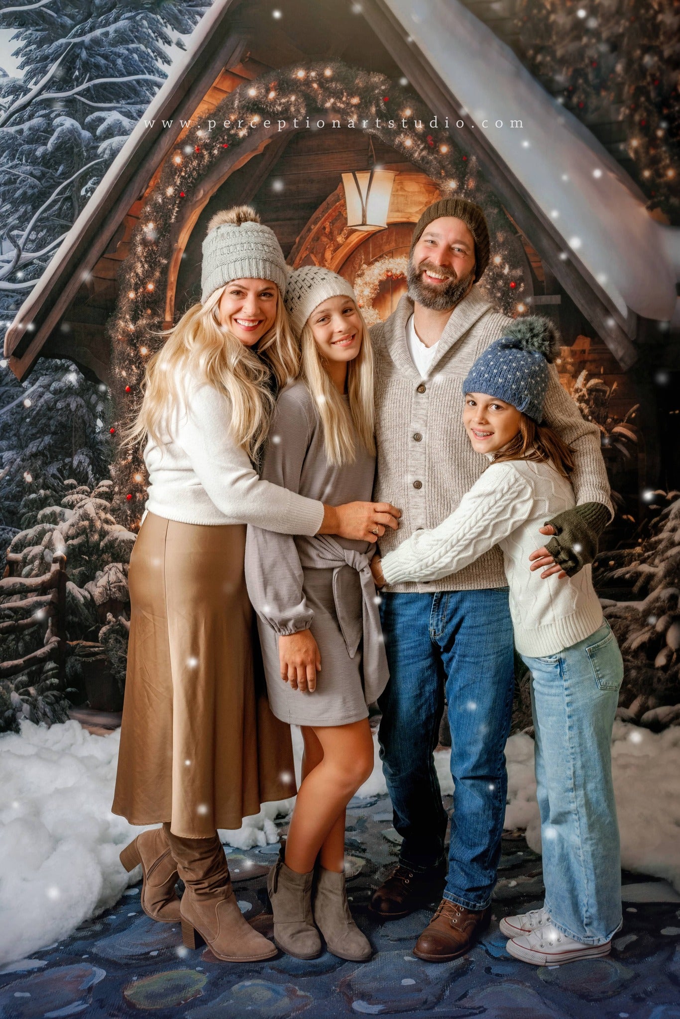 Kate Christmas Wooden House Backdrop Designed by Chain Photography -UK