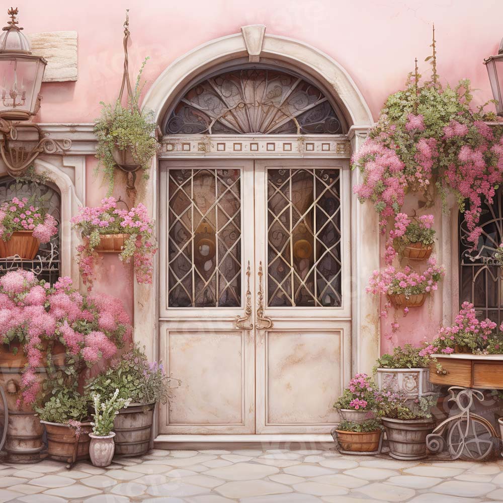 Kate Valentine's Day Flower Arch Pink Wall Backdrop Designed by Chain Photography -UK