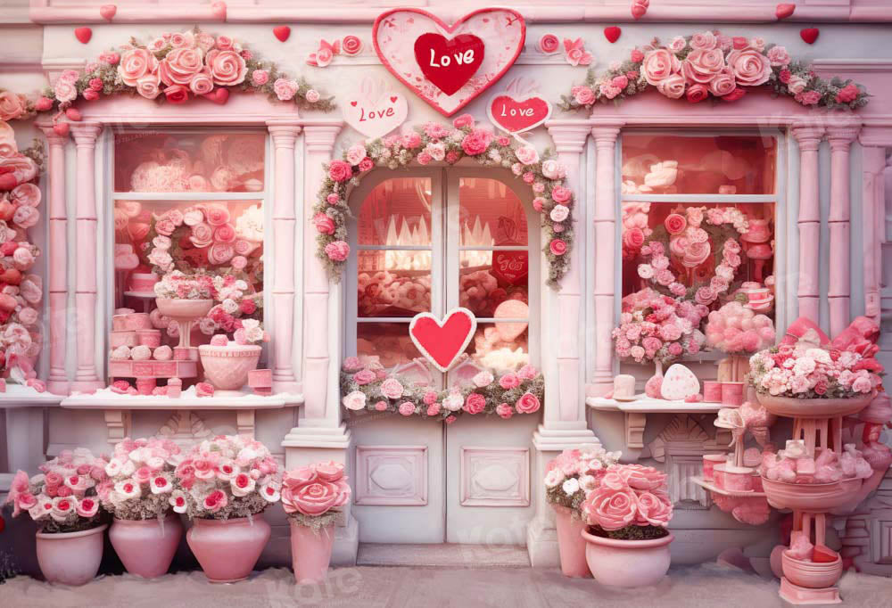 Kate Valentine's Day Pink Rose House Backdrop Designed by Chain Photography -UK