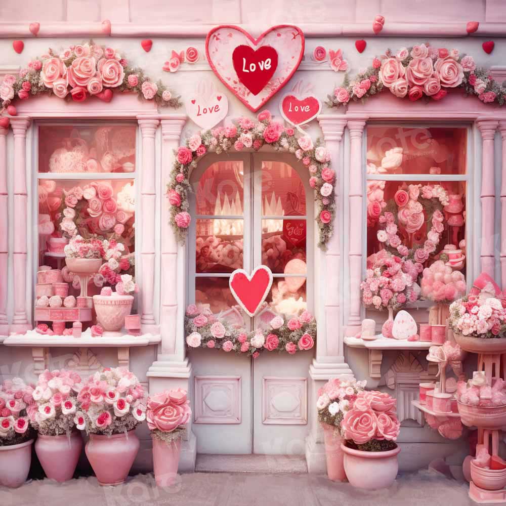 Kate Valentine's Day Pink Rose House Backdrop Designed by Chain Photography -UK