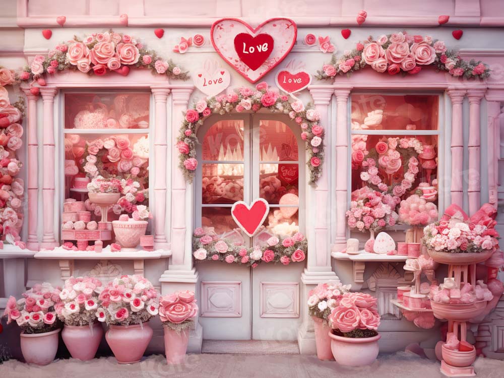 Kate Valentine's Day Pink Rose House Backdrop Designed by Chain Photography -UK