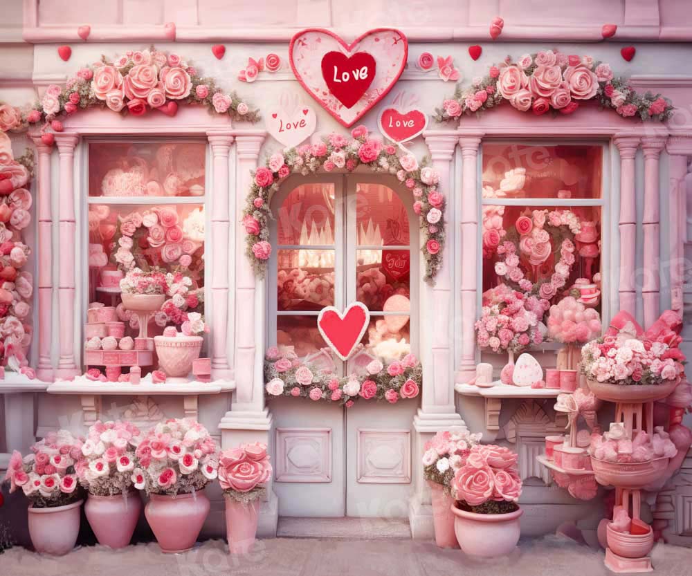 Kate Valentine's Day Pink Rose House Backdrop Designed by Chain Photography -UK