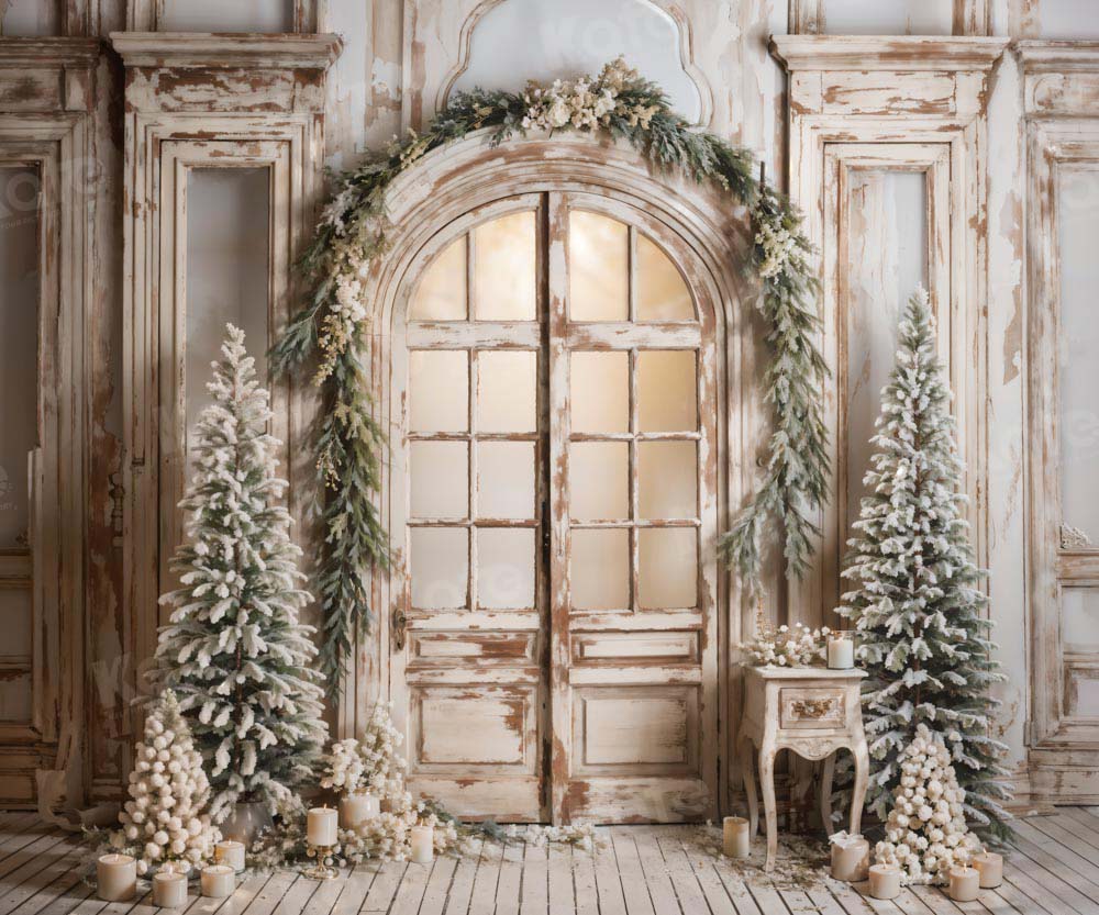 Kate Christmas Tree Door Candles Backdrop Designed by Emetselch -UK