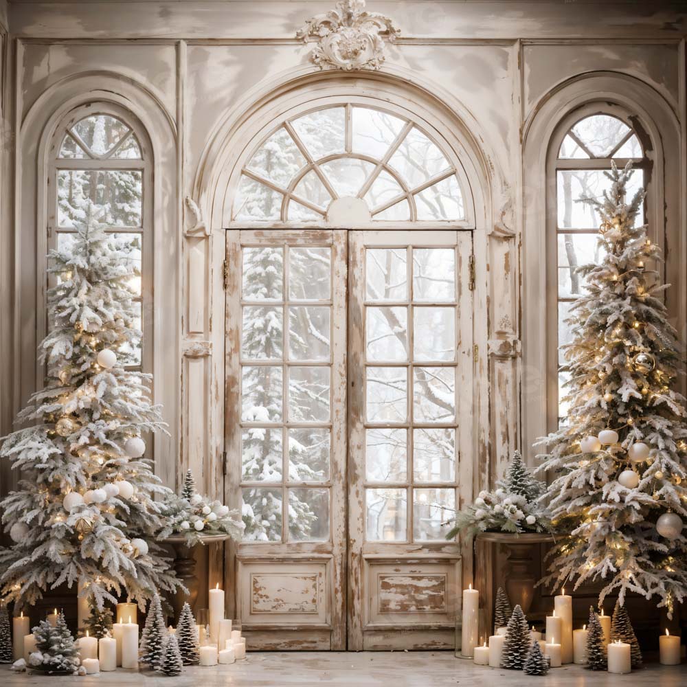 Kate Christmas Tree Retro Door Backdrop Designed by Emetselch -UK