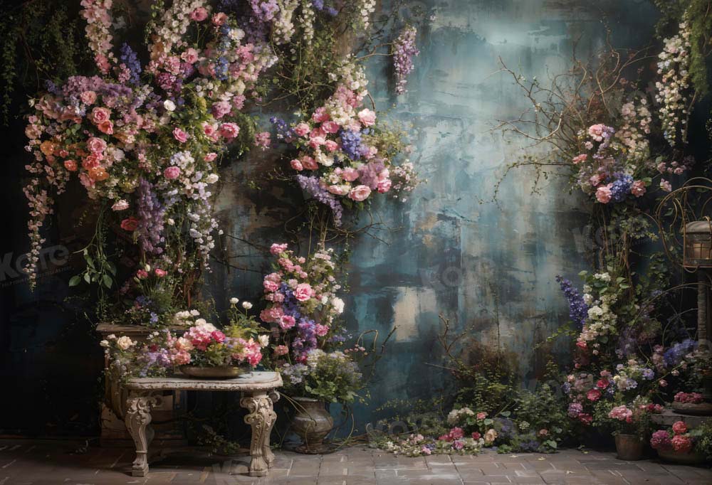 Kate Retro Flower Fine Art Wall Backdrop Designed by Emetselch -UK