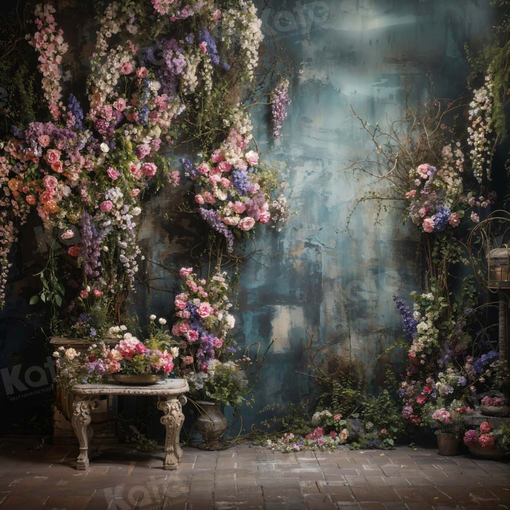 Kate Retro Flower Fine Art Wall Backdrop Designed by Emetselch -UK