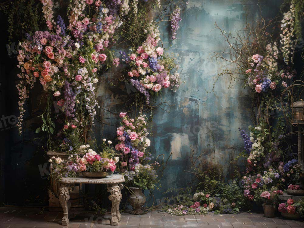 Kate Retro Flower Fine Art Wall Backdrop Designed by Emetselch -UK