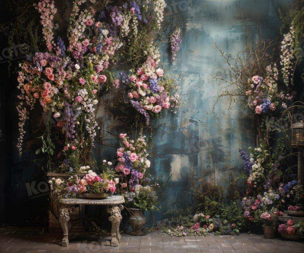 Kate Retro Flower Fine Art Wall Backdrop Designed by Emetselch -UK