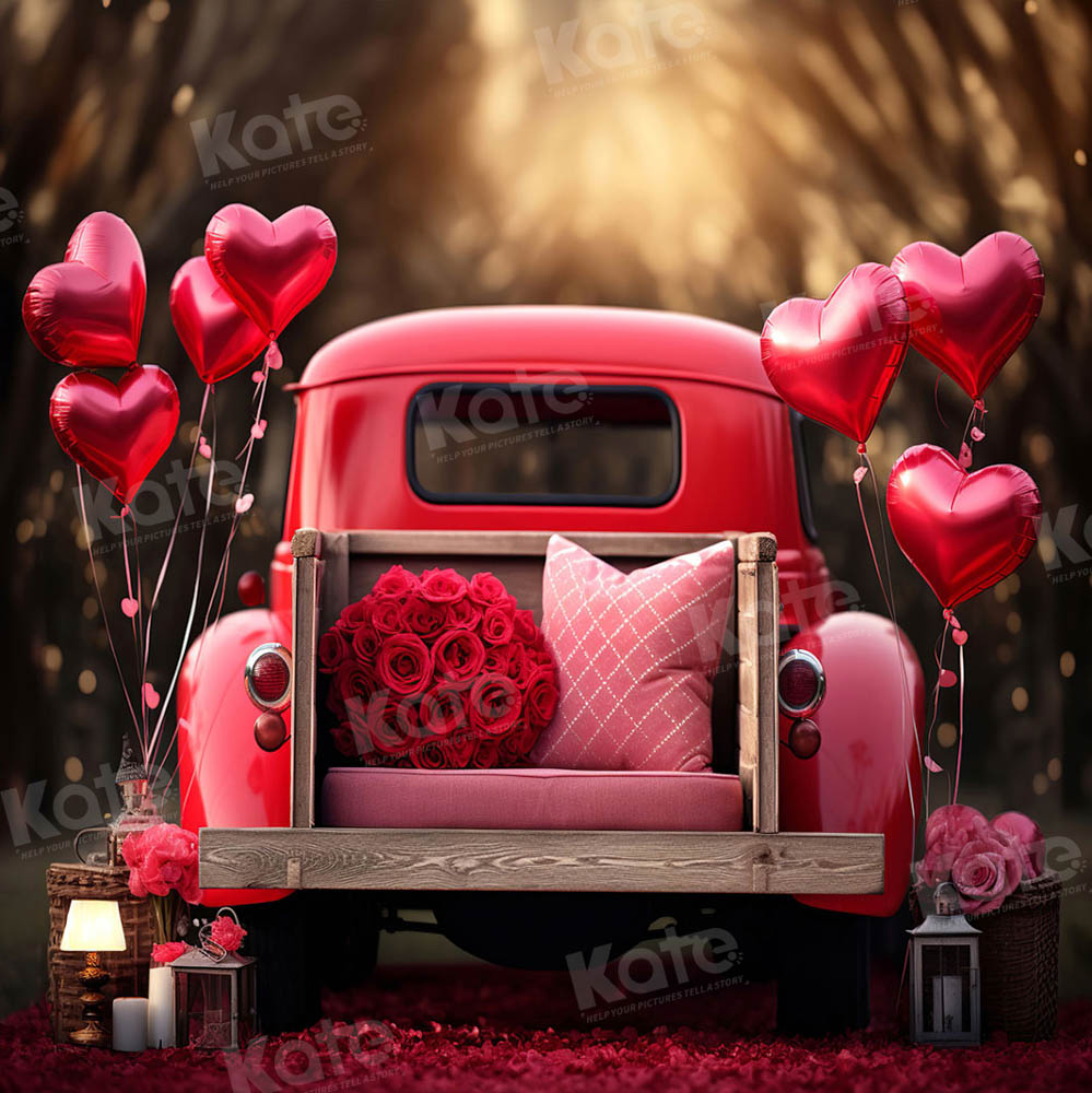Kate Valentine's Day Love Balloon Truck Backdrop Designed by Chain Photography