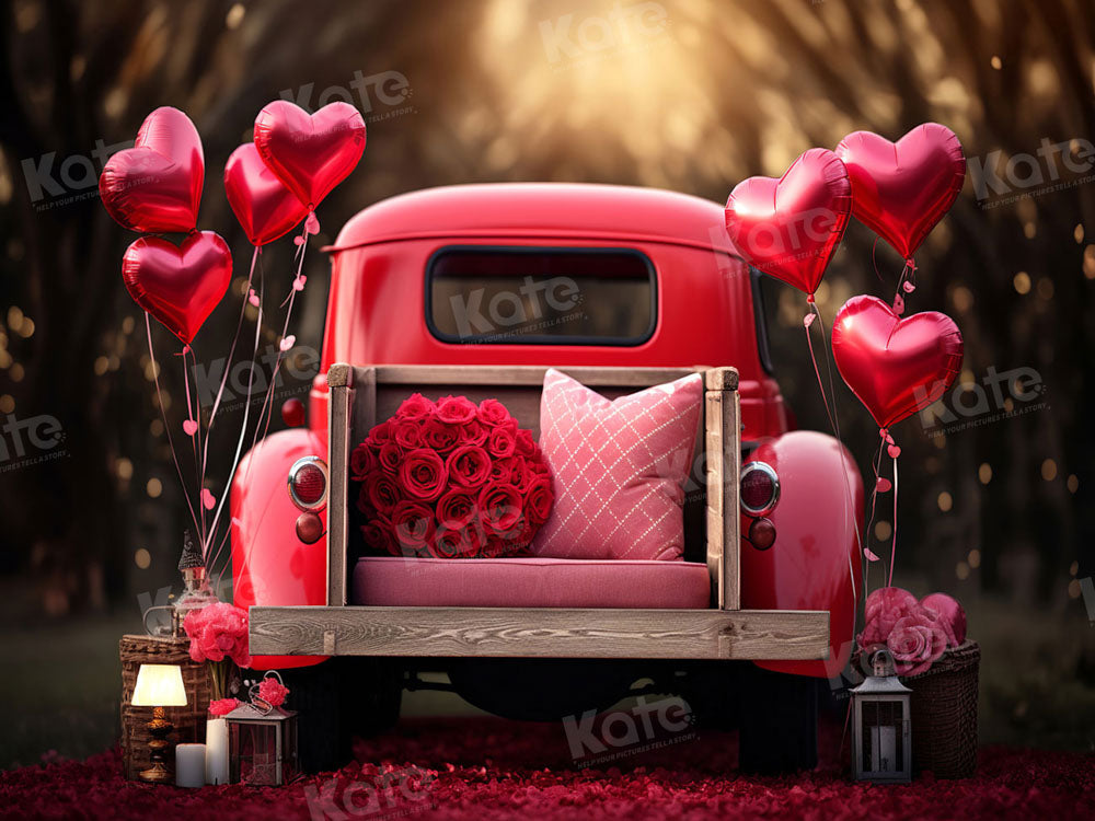 Kate Valentine's Day Love Balloon Truck Backdrop Designed by Chain Photography -UK