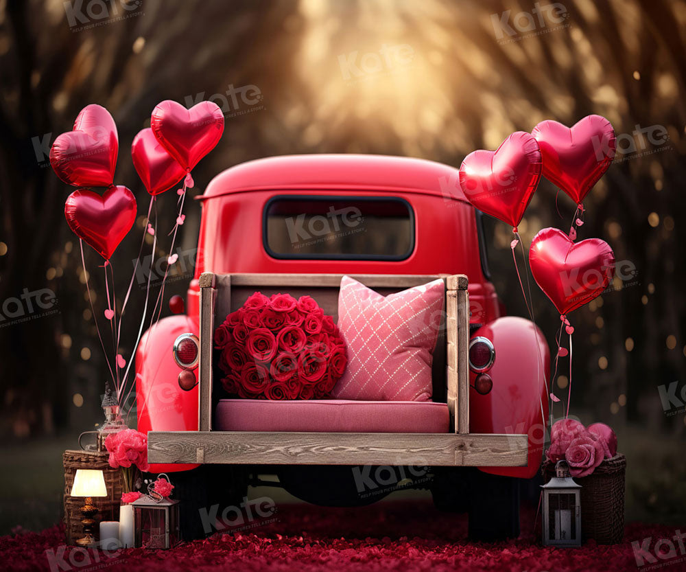 Kate Valentine's Day Love Balloon Truck Backdrop Designed by Chain Photography