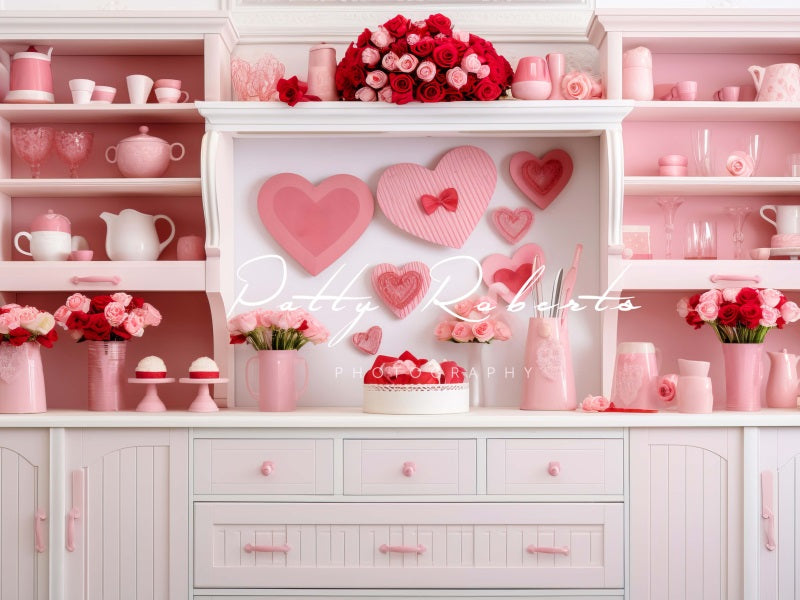 Kate Valentines Day Pink Kitchen Backdrop Designed by Patty Robert -UK
