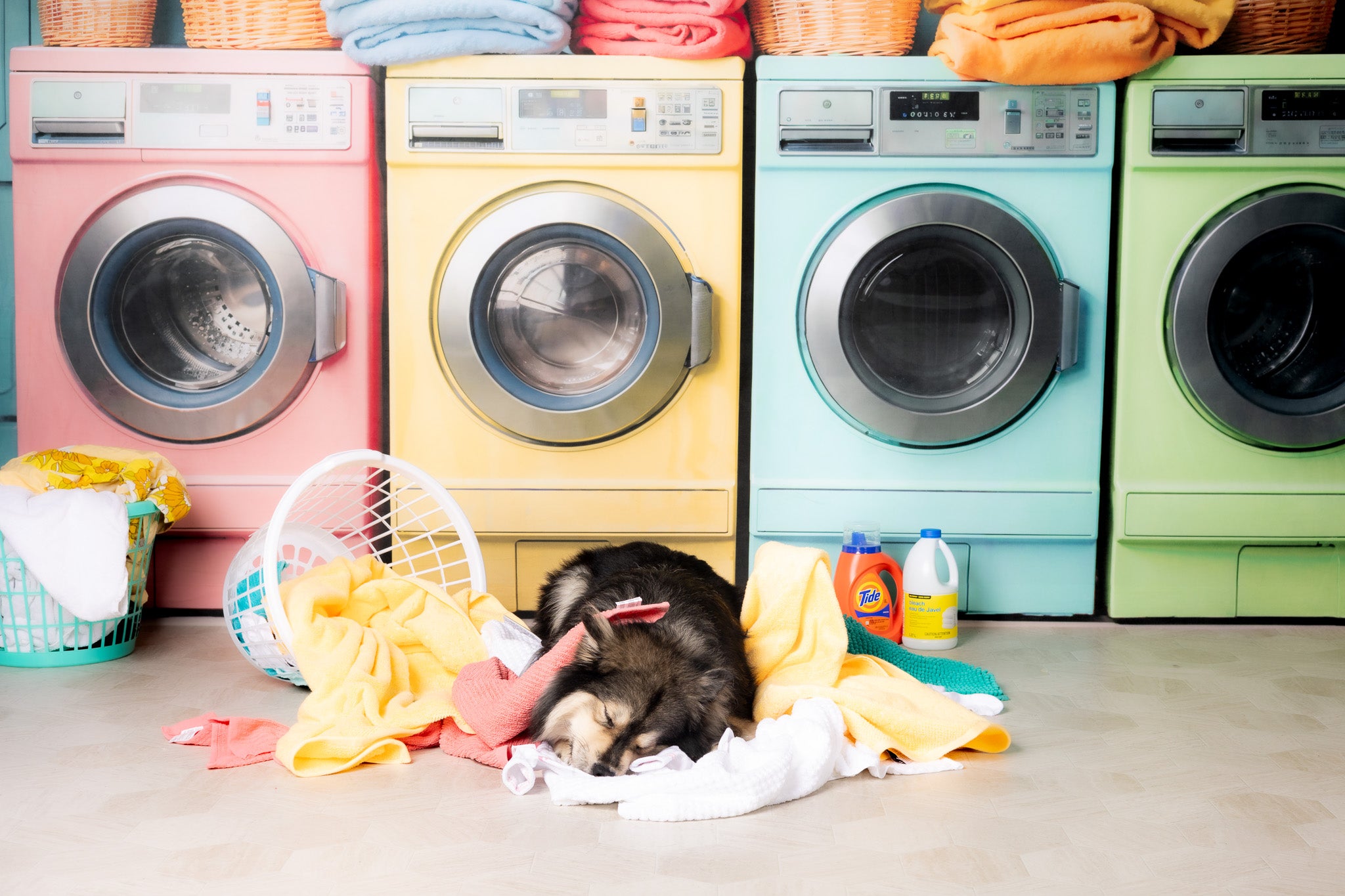 Kate Laundry Day Colorful Washing Machine Backdrop Designed by Chain Photography -UK