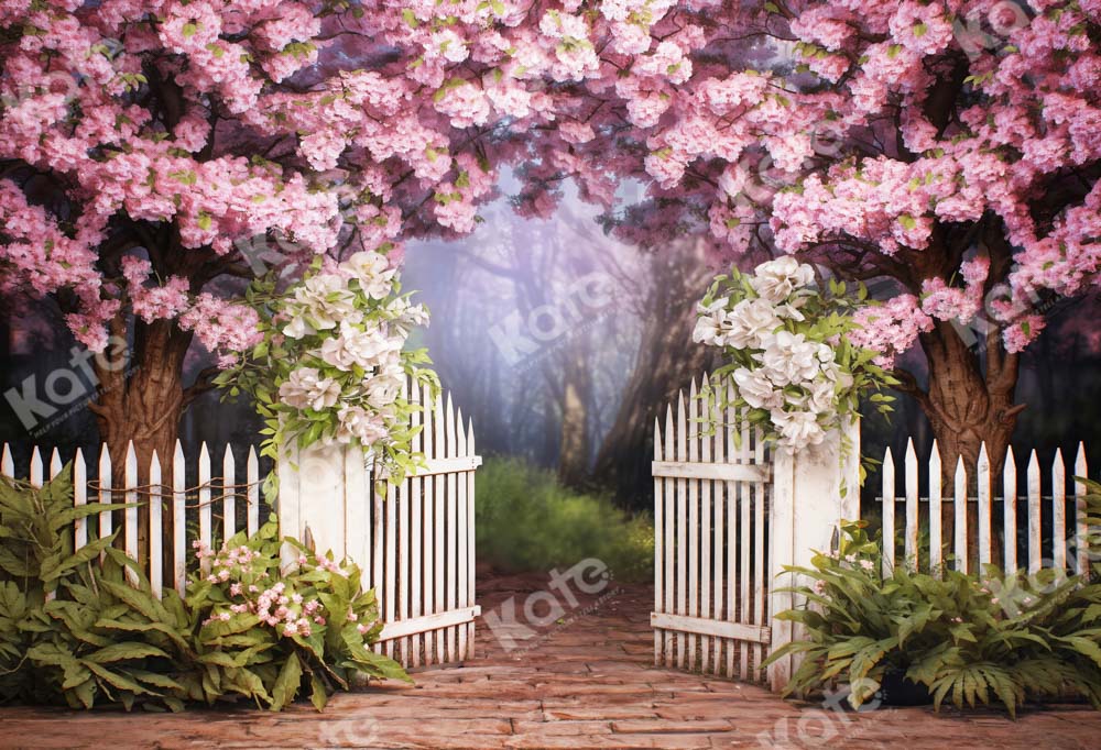 Kate Spring Pink Flower Fence Backdrop Designed by Chain Photography -UK