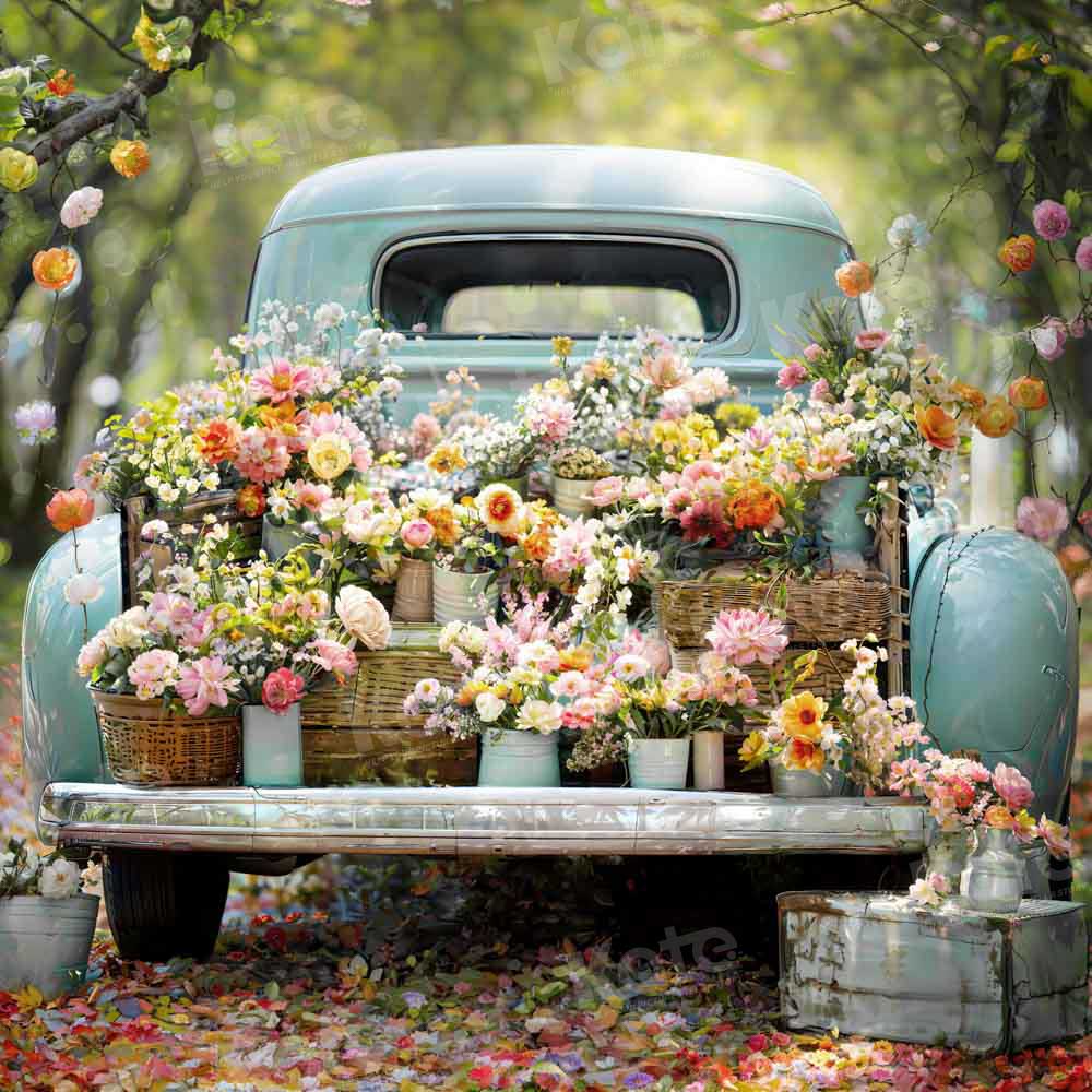 Kate Spring Truck Flower Romantic Backdrop Designed by Emetselch