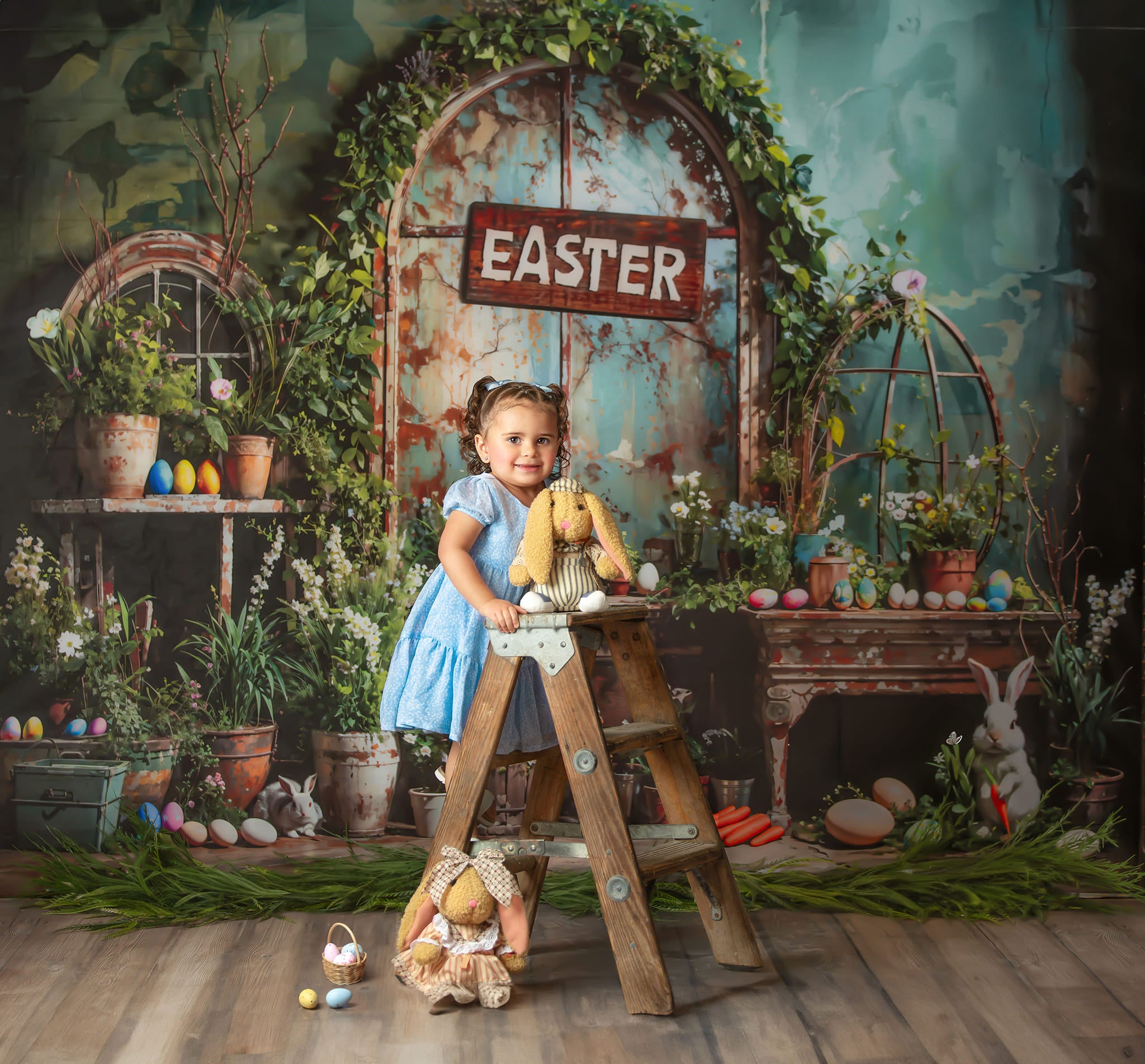 Kate Easter Green Plant Peter Rabbit Backdrop Designed by Emetselch