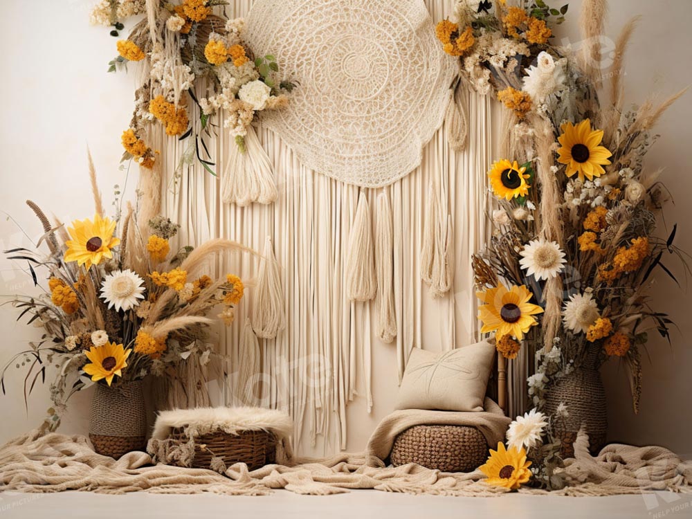 Kate Boho Sunflower Wall Backdrop Designed by Emetselch -UK
