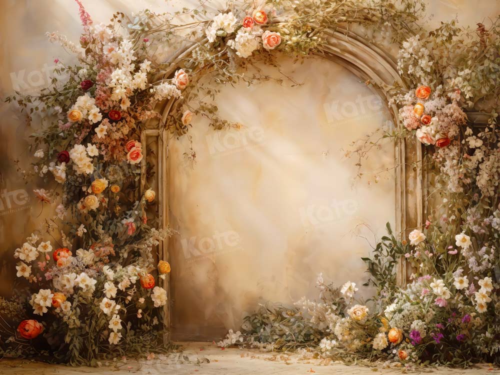 Kate Boho Beige Flower Wall Spring Backdrop Designed by Emetselch