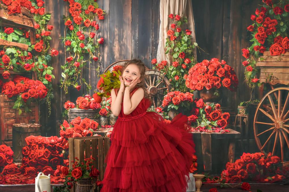 Kate Valentine's Day Red Rose Room Backdrop Designed by Emetselch -UK