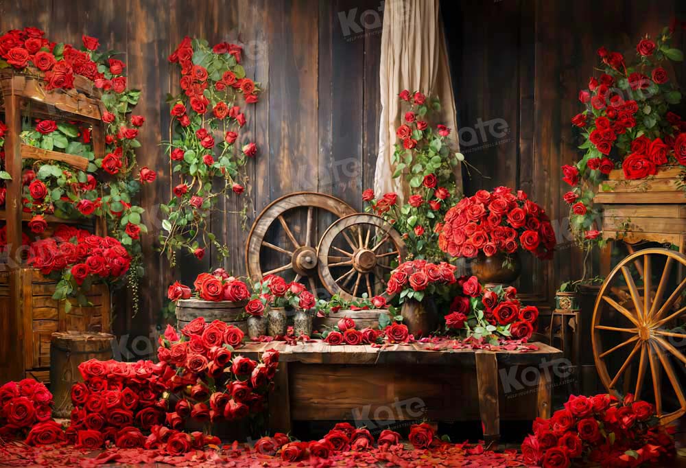 Kate Valentine's Day Red Rose Room Backdrop Designed by Emetselch -UK