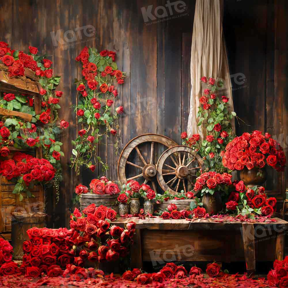 Kate Valentine's Day Red Rose Room Backdrop Designed by Emetselch -UK