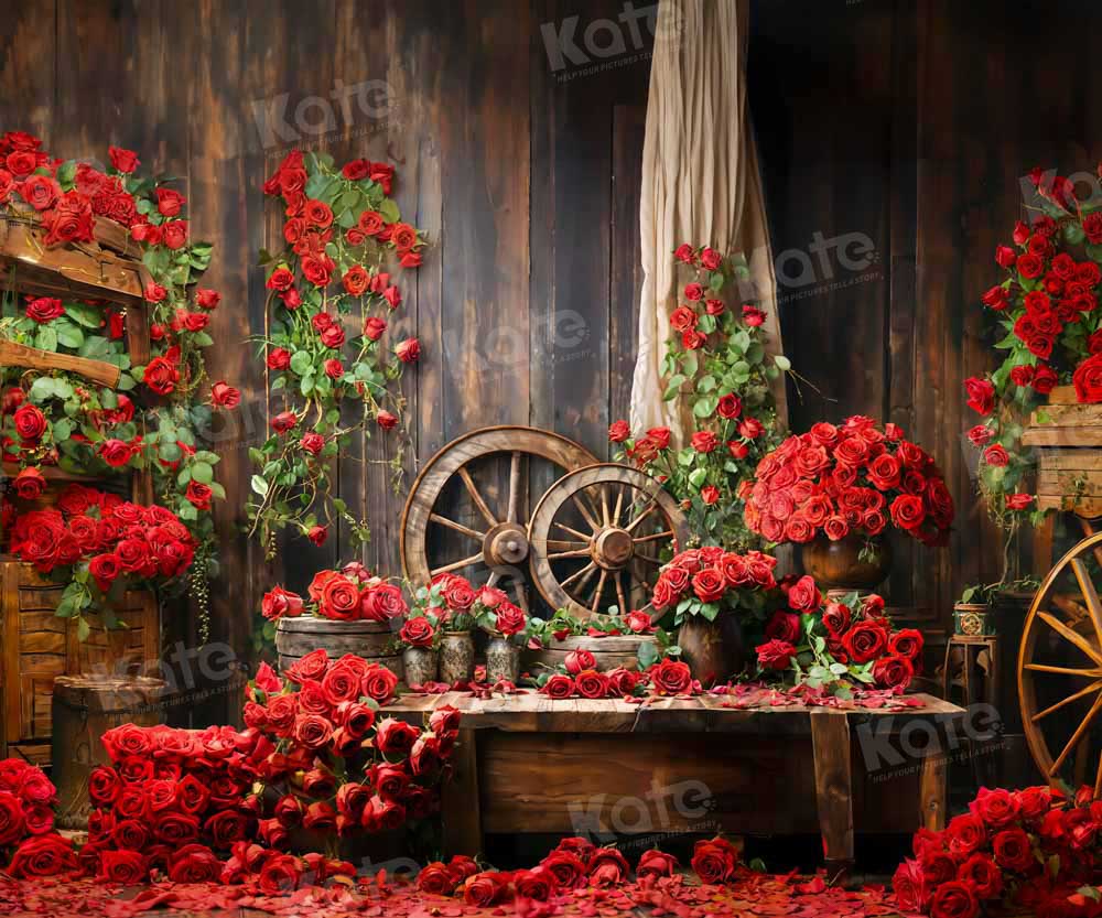 Kate Valentine's Day Red Rose Room Backdrop Designed by Emetselch -UK