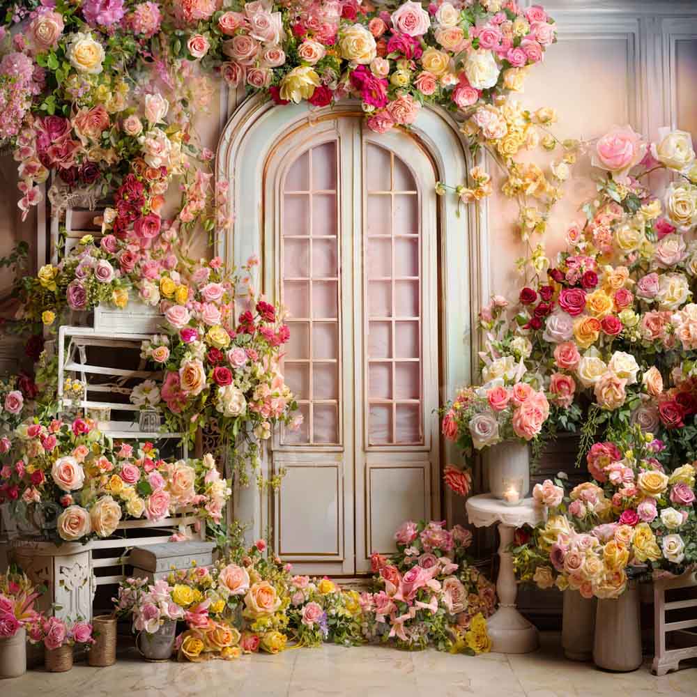 Kate Spring Colorful Flowers Room Backdrop Designed by Emetselch -UK