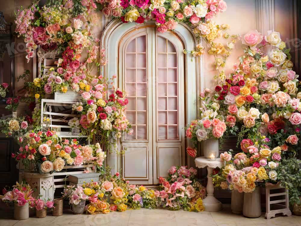 Kate Spring Colorful Flowers Room Backdrop Designed by Emetselch -UK