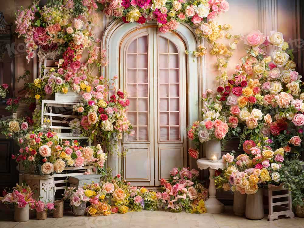 Kate Spring Colorful Flowers Room Backdrop Designed by Emetselch