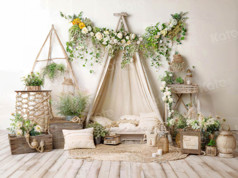 Kate Spring Boho Green Plant Room Backdrop Designed by Emetselch -UK