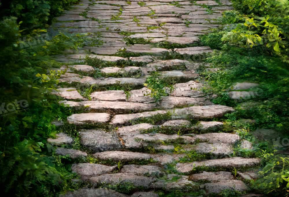 Kate Spring Green Grass Stone Floor Backdrop Designed by Kate Image -UK