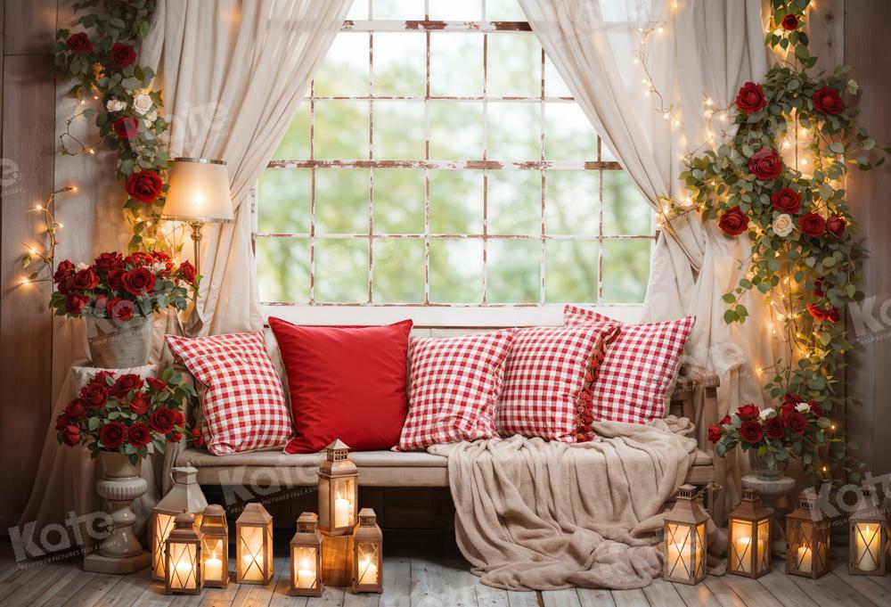 Kate Valentine's Day Candle Rose Room Backdrop Designed by Emetselch -UK