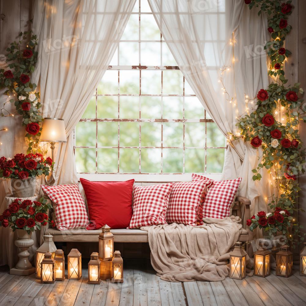 Kate Valentine's Day Candle Rose Room Backdrop Designed by Emetselch -UK