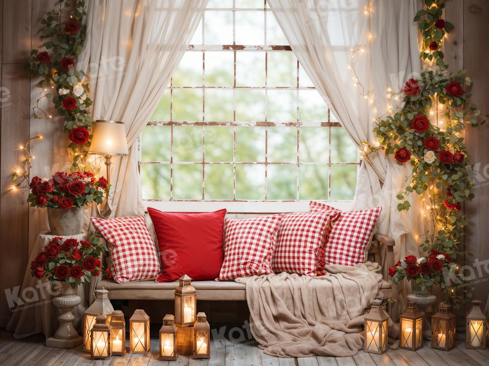 Kate Valentine's Day Candle Rose Room Backdrop Designed by Emetselch -UK