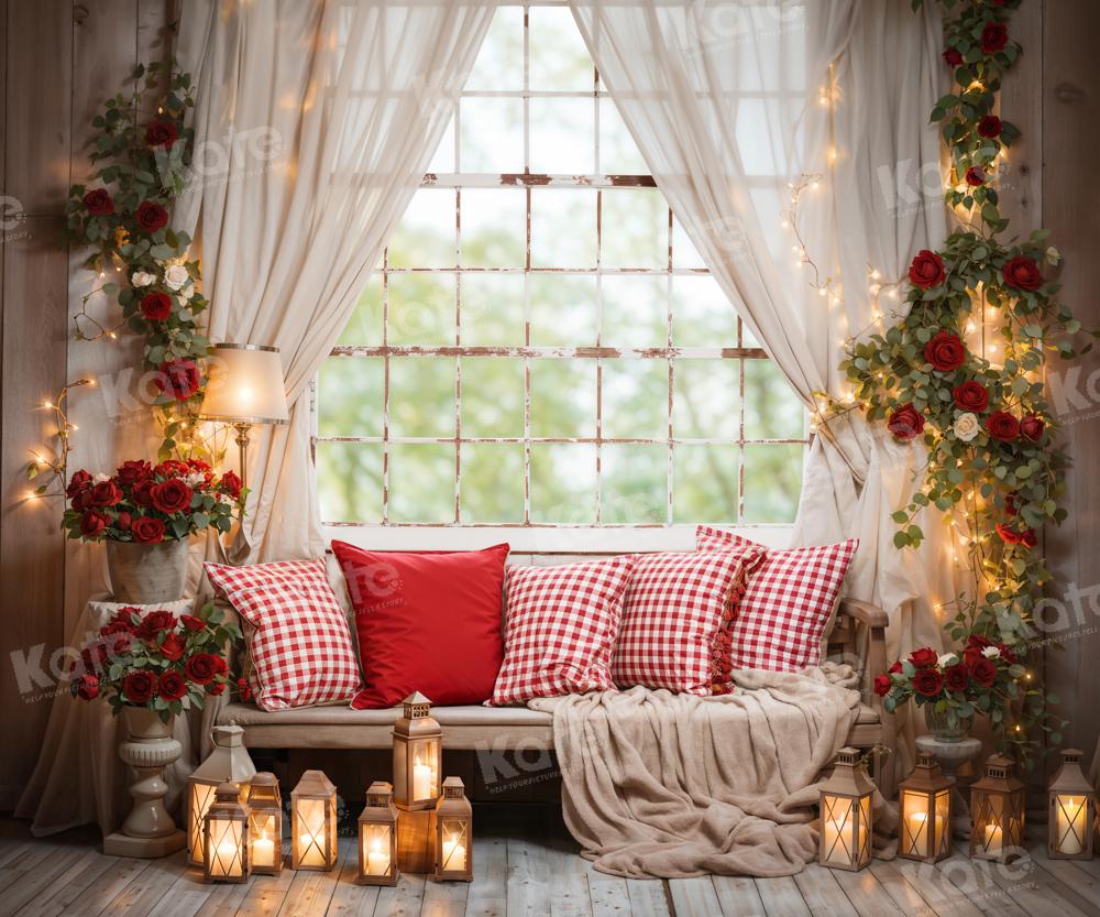 Kate Valentine's Day Candle Rose Room Backdrop Designed by Emetselch -UK