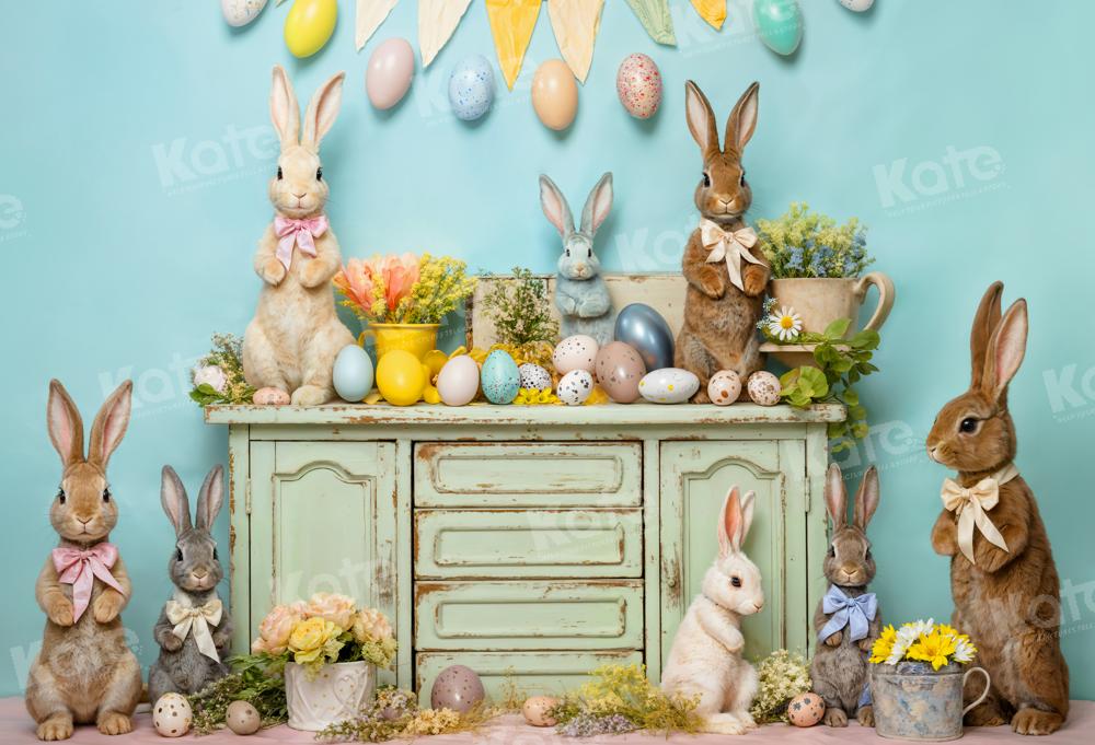 Kate Easter Egg Bunny Flowers Backdrop Designed by Emetselch -UK