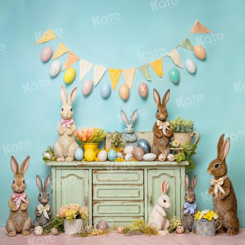 Kate Easter Egg Bunny Flowers Backdrop Designed by Emetselch -UK