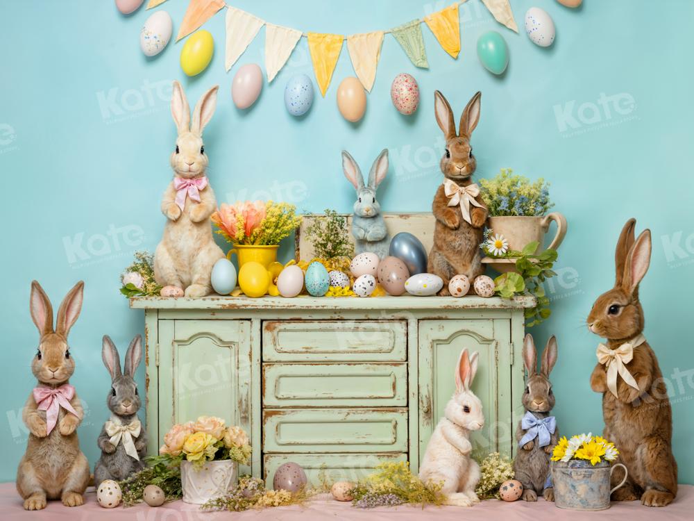 Kate Easter Egg Bunny Flowers Backdrop Designed by Emetselch -UK