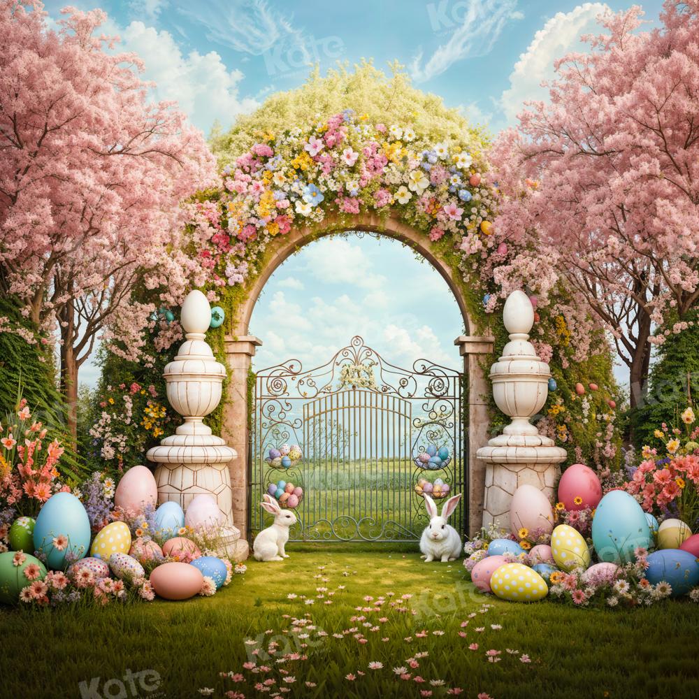 Kate Easter Bunny Colorful Flowers Arch Backdrop Designed by Chain Photography -UK